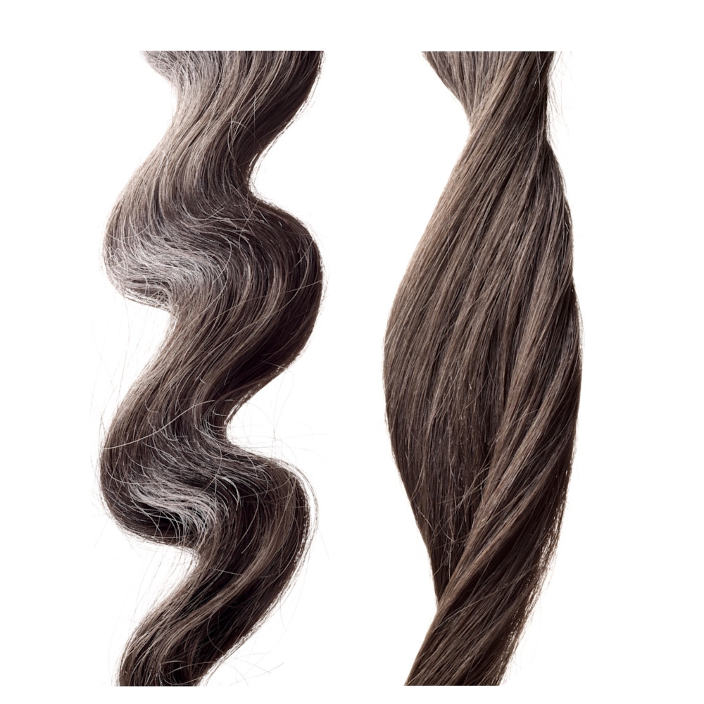 10 Echthaar Tape Extensions je 8cm Leicht Gewellt 45cm  